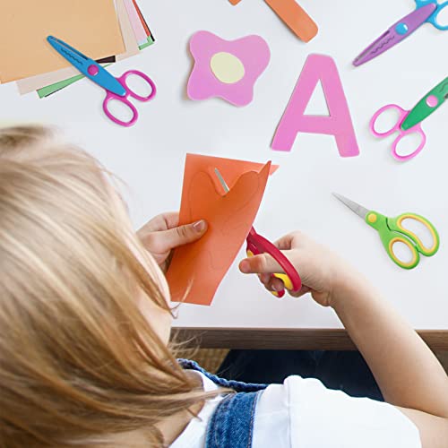 Kids Scissors Bulk Set,Small Scissors With Soft Touch Blunt Tip,5” Scissors For Kids,Craft Scissors Decorative Edge And Pvp Glue Sticks For School Home Office #TOP3