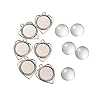 PandaHall 5 sets transparant helder glas cabochons en antiek zilver legering hart hanger cabochon instellingen voor DIY…