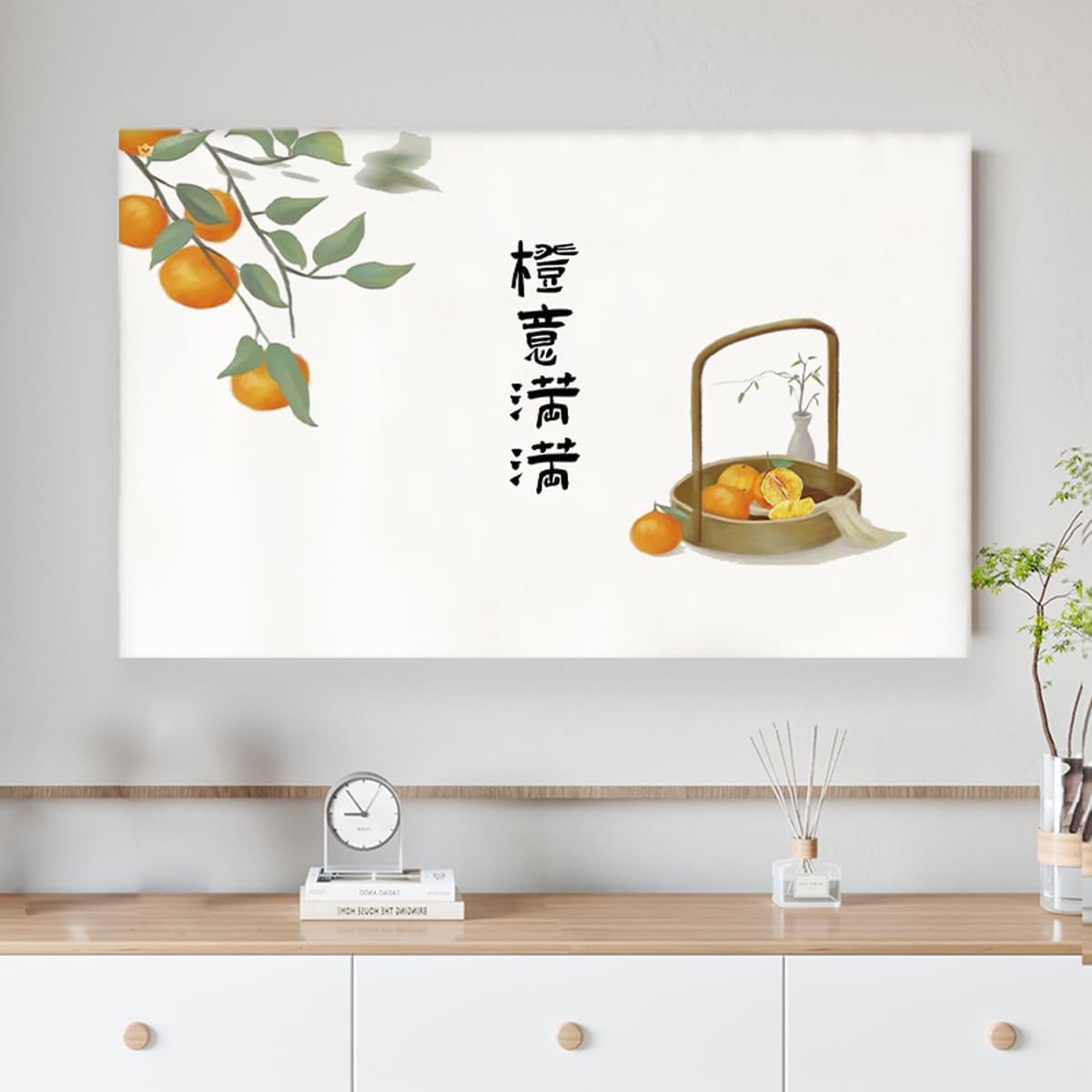 Indoor Elastic TV Dust Cover,Monitor Dust Cover For Televisions Computer Dustproof TV Screen Protector For LCD LED, Colorful Painting Decorative Cloth(Size:76-85IN(W161-190cmH95-115cm),Color:A)