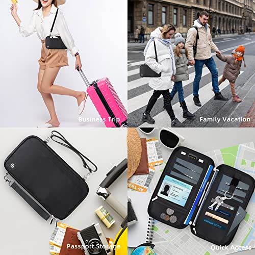 Walnew Family Passport Holder & Travel Wallet, Rfid Blocking Family Passport Wallet Travel Document Organize Zipper Case For Women Men #TOP7