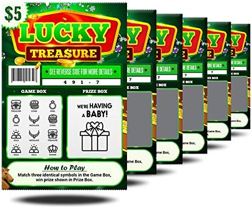 6 Pack - Pregnancy Announcement Lottery Scratch-Off Tickets | 4x6 Authentic Looking | Great for Baby Announcements | Perfect for Pregnancy Announcement for Grandparents, Future Dad, or Friends!