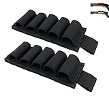 Buttstock Holder Rifle Cartridge Shotgun Ammo Carrier Adhesive Side Saddle Nylon for 12Ga (5 Rounds - 2 Pack)