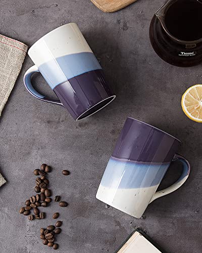 Rich Leisure Coffee Mugs 13 Oz For Men/Women, Coffee Mug Set Of 2, Pottery Mug, Ceramic Tea Cups For Office And Home, Coffee Mugs For Couples, Engagement Gifts - Purple #TOP4