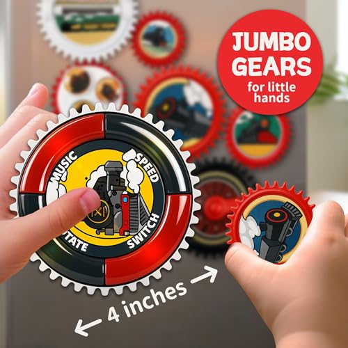 Image of Magnetic Gears Toy Set 8 PCS, Gear Toys for Toddlers 1-3 with Music & Light, Educational STEM Learning Fun Fridge Magnets for Kids, Toddler Electric Spinner Toys Gift for Boys Girls