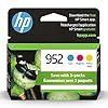 HP Cartuchos de tinta cian, magenta y amarillo 952 (paquete de 3) | Funciona con serie de impresoras: OfficeJet 8702, HP OfficeJet Pro 7720, 7740, 8210, 8710, 8720, 8730, 8740 | Elegible para tinta