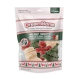 DreamBone Holiday Variety Pack 6 Count, Made with Real Vegetables and Chicken, Rawhide-Free Chews for Dogs