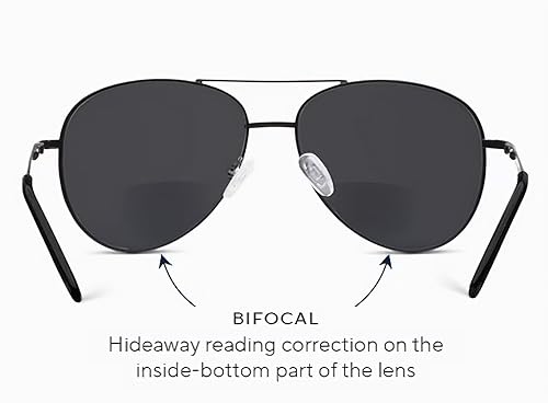 Miniatura 4 de Peepers by PeeperSpecs Gafas de sol de aviador de lectura ultravioleta para mujer, color negro, 1.50