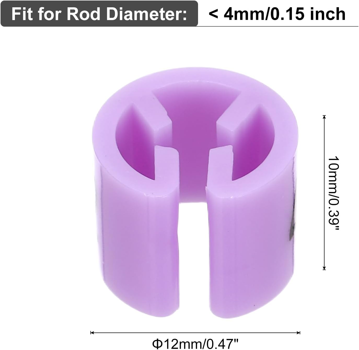 MECCANIXITY Clothes Hanger Marker Number 42 Tag Fit 3mm Rod Purple for Garment Clothing Color Coding, Pack of 100