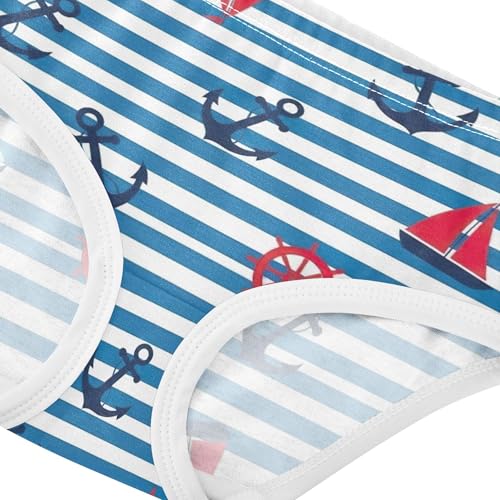 Fun Toddler Underwear Floral 2t Cotton Panties Little Girl Navy Blue Anchors Blue Stripe Kids Briefs Undies4