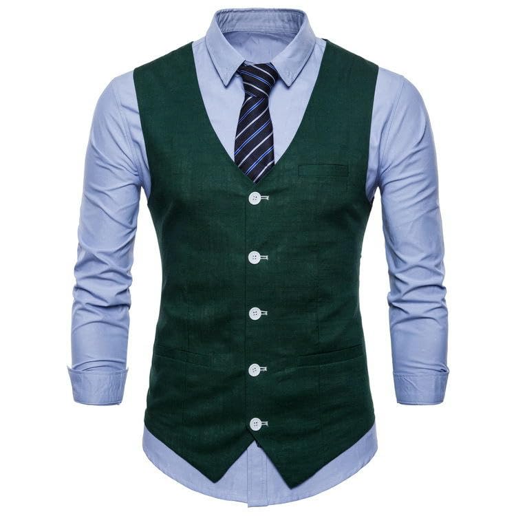 Chaleco de traje de alta sastrería con botonadura simple 4