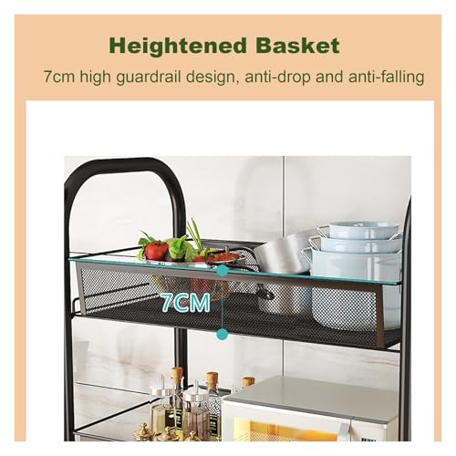Carrito de almacenamiento de 4 niveles para organizar frutas y aperitivos en tu cocina 5