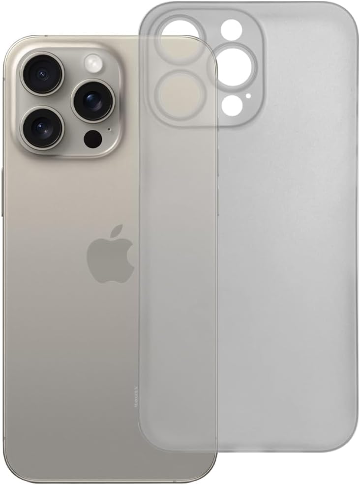 for iPhone 15 Pro Max Air Skin Case All Around Full Protection Ultra Slim 0.3mm Thickness 4g Feather Weight Phone Case (Natural, iPhone 15 Pro Max)