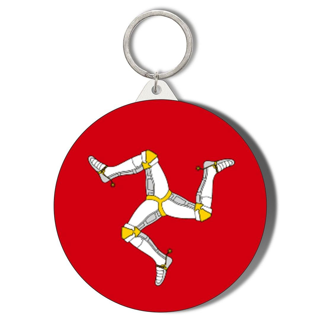 Gift Insanity ISLE OF MAN FLAG 45mm Short Chain Mirror Keyring