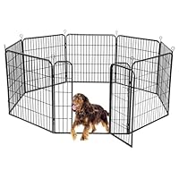 Amazon | YumeTail ペットサークル 大型犬用 折りたたみ式 メタル