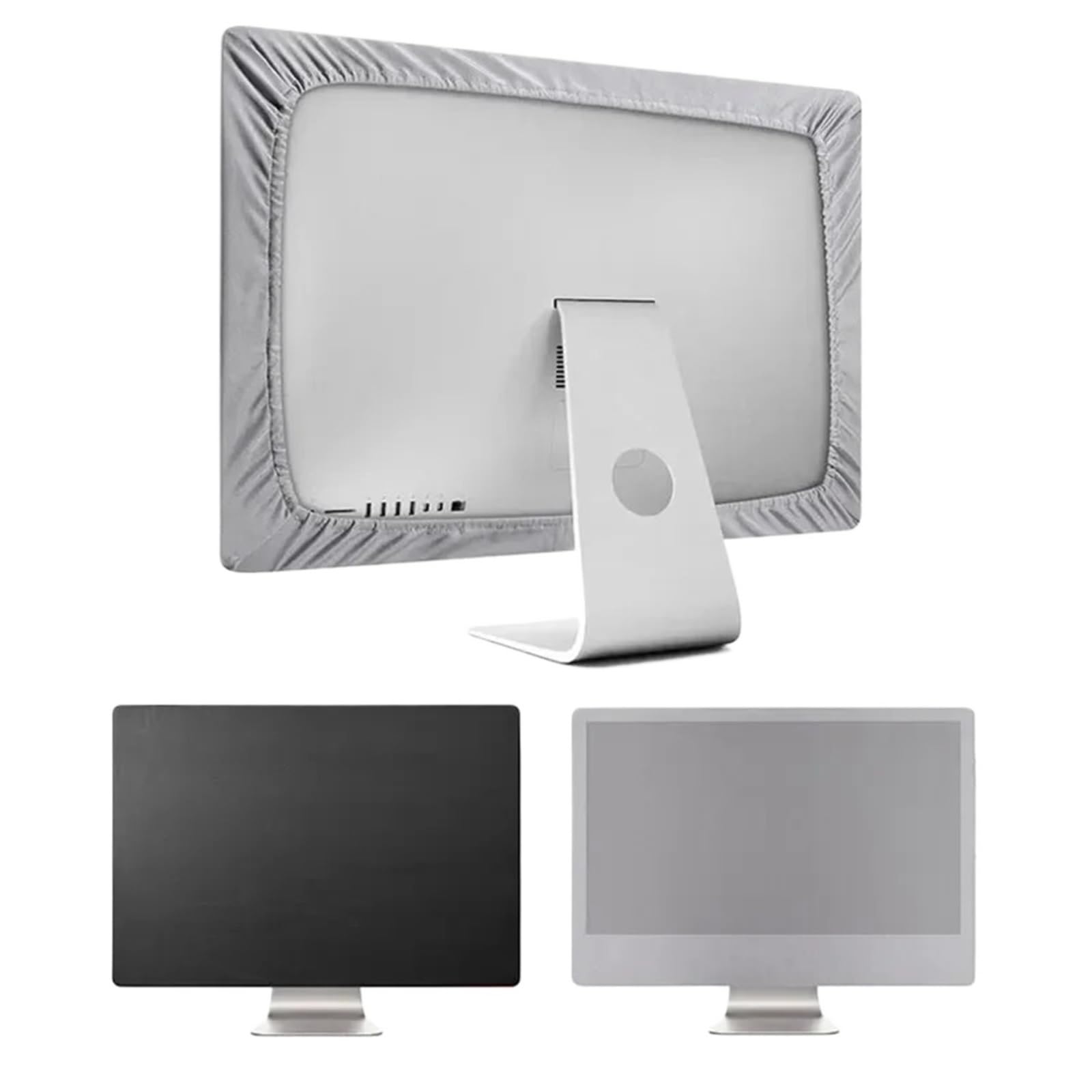 Qvorlth Silver Monitor Cover Screen Dust Cover Flexible Dustproof Polyester Protective For Computer Monitor Case Protector Waterproof(,For 27 Inch)