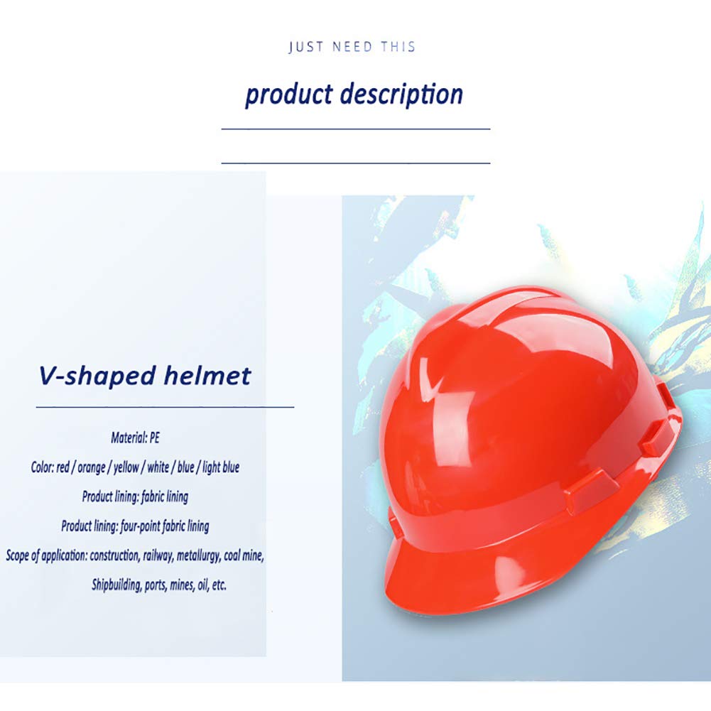 Casco de Seguridad Industrial, Casco de construcción rígido, ventilado, arnés de 4 Puntos, Los Cascos de Seguridad para Adultos