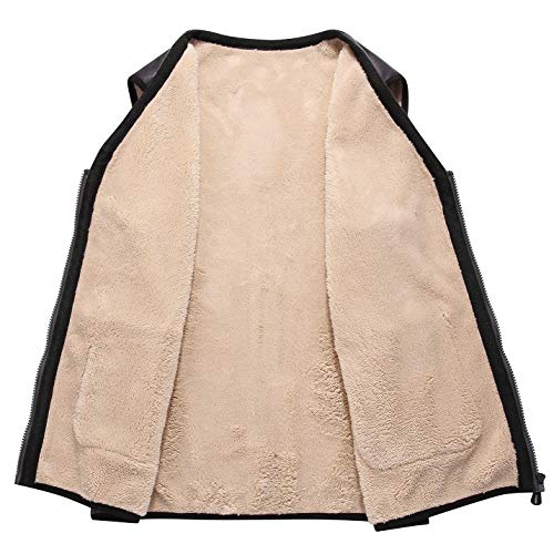 Flygo Mens Winter Sherpa Fleece Lined Vest Sleeveless Zip Up Warm Outdoor Travel Vest Jacket3