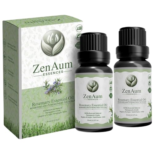 Image of 100% Pure Rosemary Essential Oil | Stimulates Hair & Mental Clarity | Scalp Nourishment, Focus & Relaxation | FDA Approved | Diffuser & Massage Use - 15ml - Pack of 2