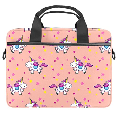 Maletín de unicornio para portátil de 13 a 14 pulgadas bolsa de hombro rosa con asas de mano