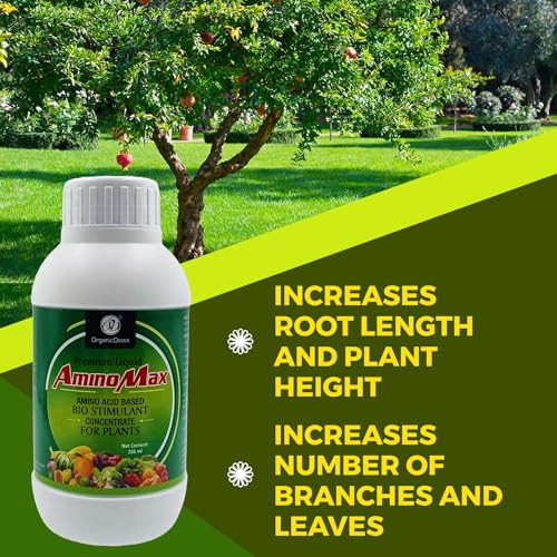 Image of OrganicDews Amino Fertilizer (Plant Protein Hydrolysates) Based Bio Stimulant Concentrate for Plants 250 ml with Measuring Cup 25 ml - Plant Growth and Yield Booster 250 ml