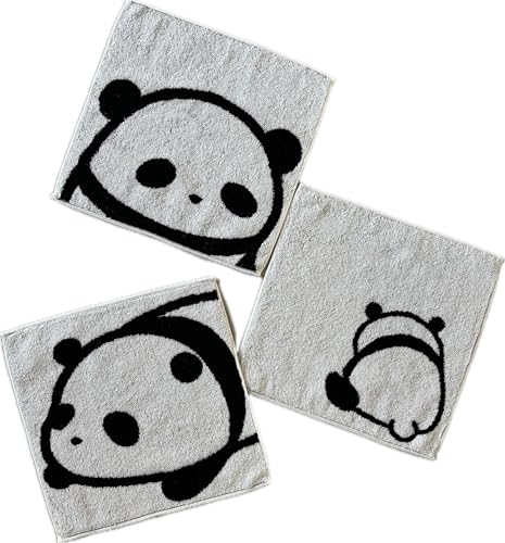 今治タオル ぱんだ ハンカチタオル 3枚セット 25cm×25cm 日本製 今治 綿100％ 肌にやさしい 可愛い コットン100％ ぱんだ柄 幼稚園 保育園 パンダグッズ キャンプ 子供用の商品画像（Amazon）
