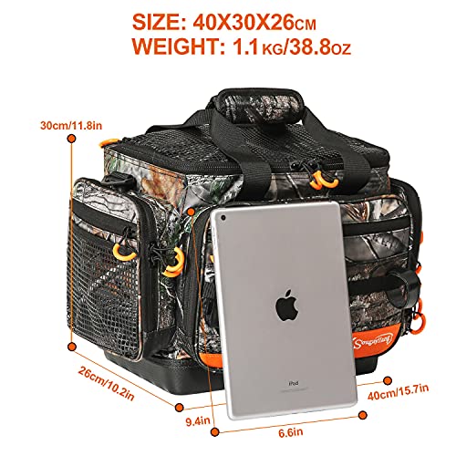 Sougayilang Fishing Tackle Bags Water-Resistant Fishing Tray Bags - Portable Fishing Organizer Shoulder Satchel - Suitable For 3600 3700 Tackle Box- Camouflage -Standard Bag #TOP2