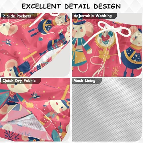 Rats Nutcrackers Peach Boy's Swimming Trunks Teens Beach Board Shorts Quick Dry Double Layer Beach Swimming 2T3