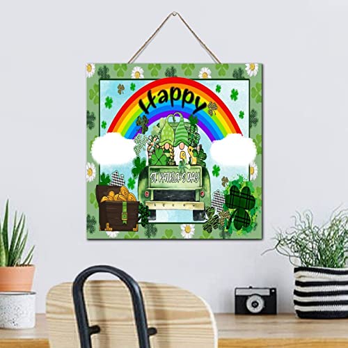 Plaque murale en bois de la Saint Patrick 30cm gnomes verts