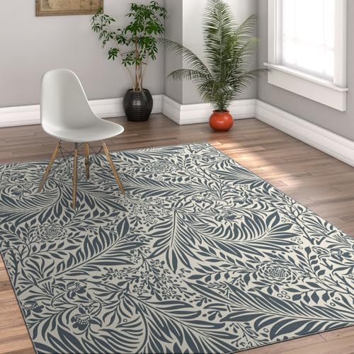 Tapis de salon floral pliable doux et résistant aux taches de cuisine - 2