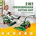 Uarzt Remote Control Combine Harvester Tractor Toy, 1/24 Scale RC Harvester Toys for Kids with 2 Grian Heads/2 Rechargeable Batteries/Light, Farm Toys for 4 5 6 7 8 9 Year Old Boys Birthday Gift