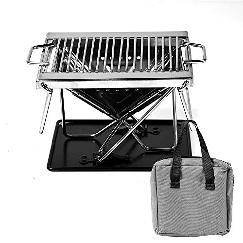 Motomo バーベキューコンロ 焚火台 折りたたみ式 高さ３段調整 ステンレス製 収納ケース付き Sサイズ/Lサイズ