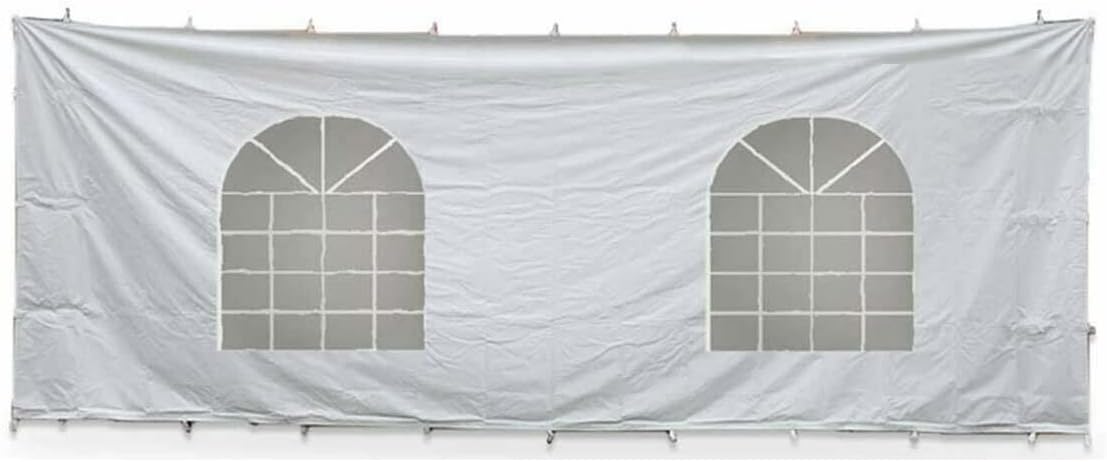 TentandTable 9' x 20' Premium Window Sidewall for Commercial Outdoor High Peak Frame Party & Pop Up Canopy Tents, 16 oz PVC White Vinyl, Single Cathedral Style Side Wall, Wall Only, Tent Not Included