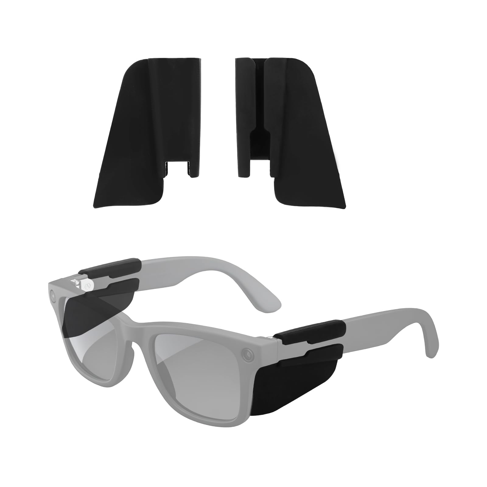 2pz Protezioni Laterali Occhiali per Wayfarer/Skyler/Headliner/Oakley, Silicone Leggere Clip su Accessori Occhiali Intelligenti di Sicurezza per Corsa Ciclismo Arrampicata Skateboard
