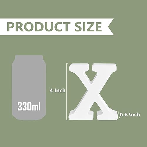 Miniatura 3 de Letras de madera blanca, letras de marquesina del alfabeto de 4 pulgadas para decoración de pared del hogar y fiesta, letras de madera sin terminar