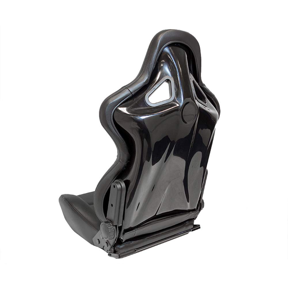 AUTO-STYLE Siège baquet 'BS2' - Simili Cuir Noir - Dossier réglable en polyester - incl. glissières
