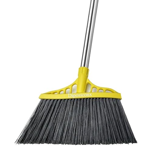 Diposiconx Escoba resistente al aire libre con mango largo, perfecta para el hogar, patio, garaje, oficina, cocina, vestíbulo, habitación