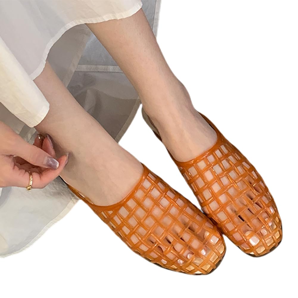 Donne Scarpe Jelly Ballerine Infilare Ballerine Punta chiusa Traspirante per Esterni Viaggi Estate