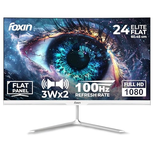Foxin 24 Inch FHD LED Monitor, White - Image 2