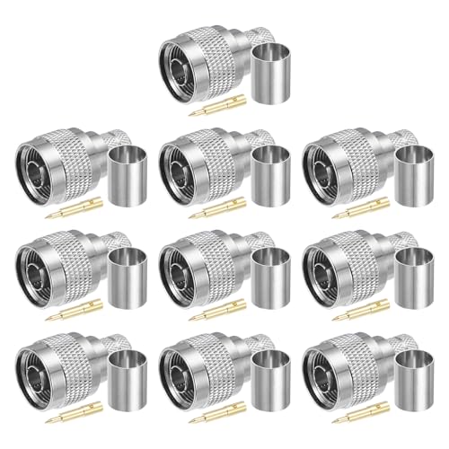 Conectores de crimpado N macho de 50 ohmios para cable coaxial LMR400 y RG8