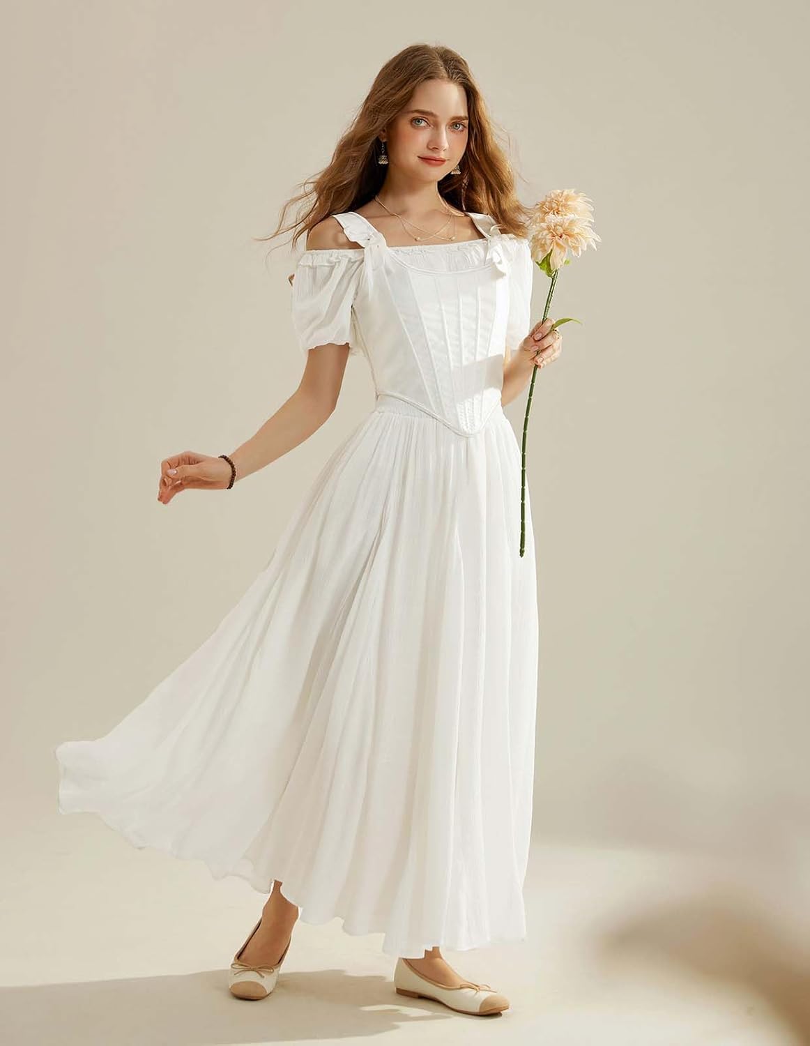 Scarlet Darkness Maxi Skirts for Women Long Flowy Boho Renaissance Skirt with Pockets - Image 9