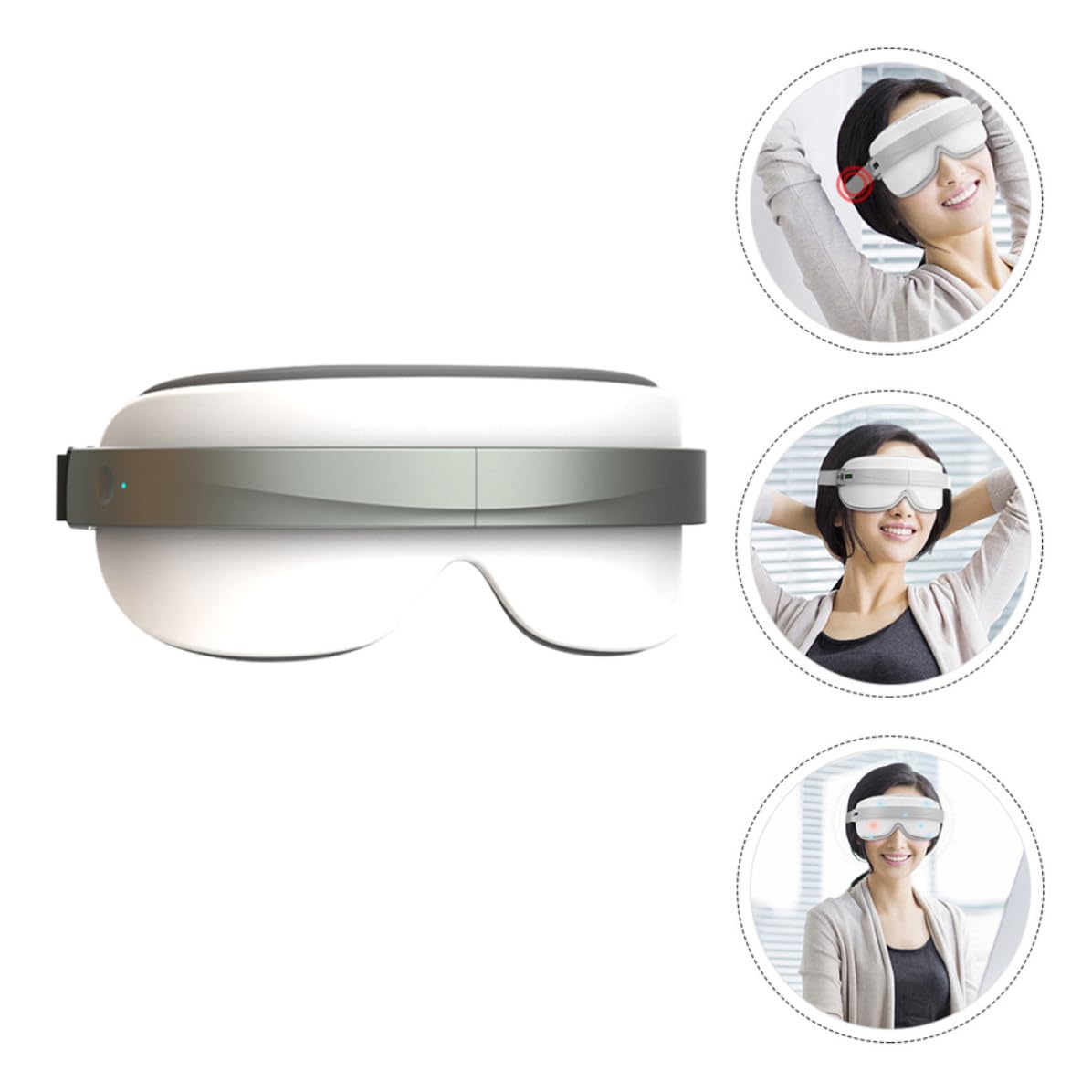 Masajeador de Ojos USB Blanco ABS para Aliviar Fatiga Ocular