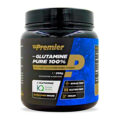 Premier Integratori Glutamine Pure 100% | L-Glutammina (KYOWA®) in polvere - qualità top pura al 100% (200gr)