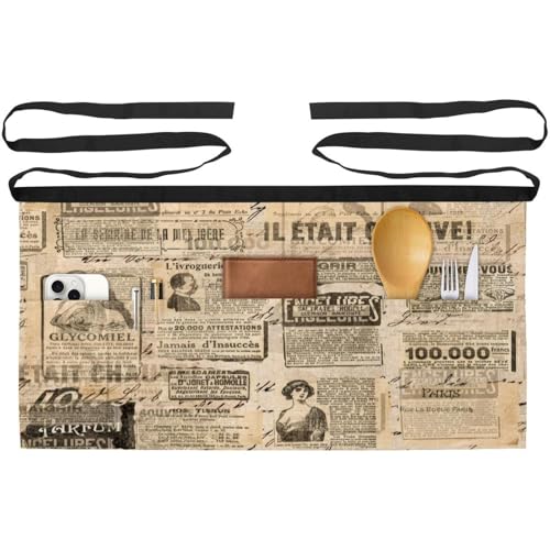 Demi-tablier pour cuisine et nettoyage de la maison avec poches de chef