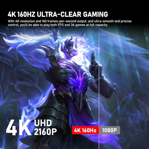 Image of Gawfolk 27 inch IPS PC Screen, 4K Gaming Monitor 160Hz, 1ms, FreeSync, 100% sRGB, 178 Wide Viewing Angle, HDMI 2.1, DisplayPort,Height-Adjustable and Swivel,75 * 75MM Wall Mount Compatible - Black