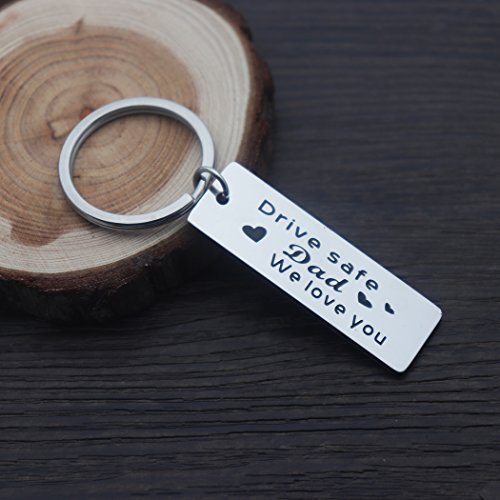 Eilygen Personalized Fathers Day Gift for Trucker Dad Drive Safe Keychain Trucker Gift2