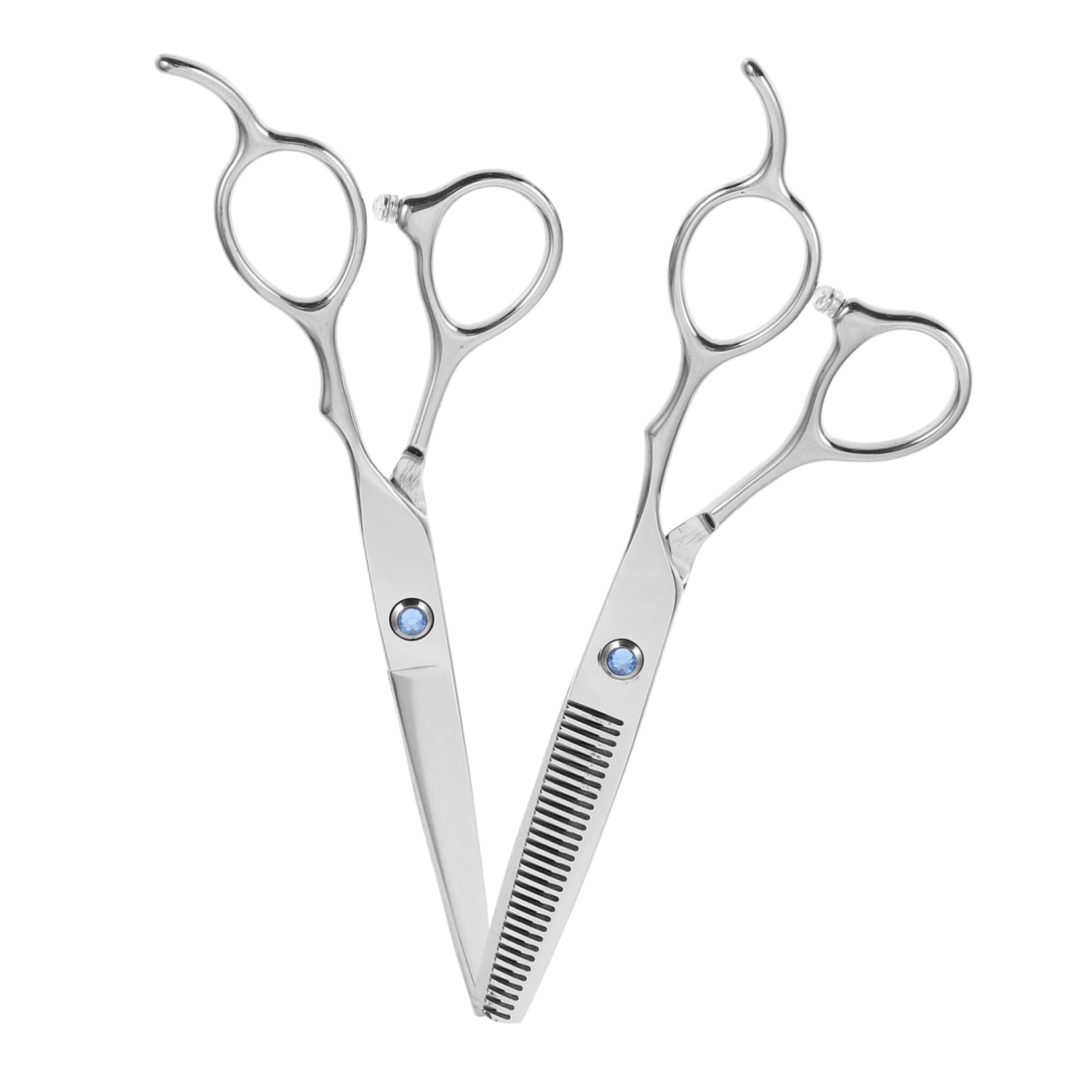 SHERCHPRY Ciseaux de Coiffure Gaucher et Acier Inoxydable Argenté Ensemble de 2 pour 6 Pouces, Poignée Ergonomique Créative Usage Usage Professionnel et Amateur
