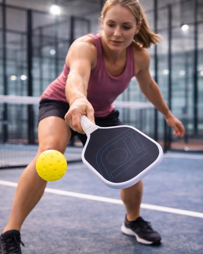 Topspin Pickleball Schläger aus Carbon - Profi Pickleball Paddle für Einsteiger & Profis - Leichter Pickleball Schläger - Hochwertiger Pickle Ball Schläger (Anthrazit/Türkis)
