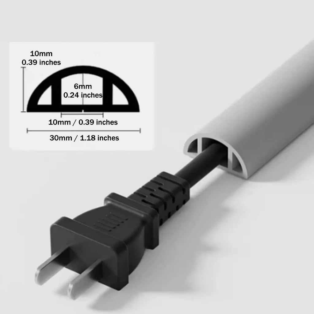 Escondecables Semicircular para Pared De TV, Cubrecables De Suelo Flexible De PVC Blando, Autoadhesivo/Fácil De Cortar, Organiza Los Cables(Orange-Brown,10M)