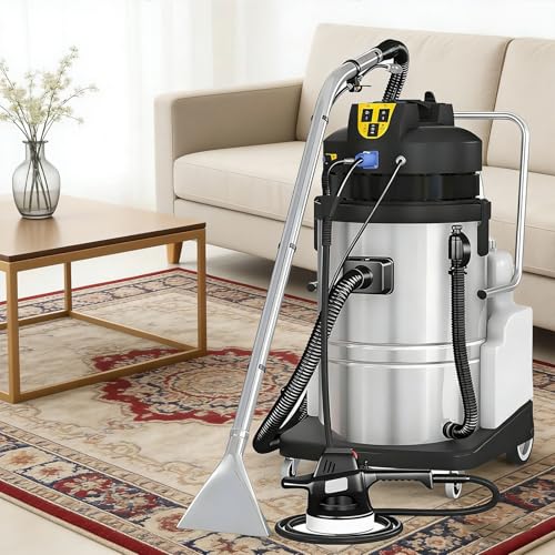 Máquina limpiadora de alfombras portátil profesional, aspiradora de lavado con pulverización de 30 litros con clasificación IPX4, ruedas de rollo suave de 360°, filtro extraíble lavable para el hogar