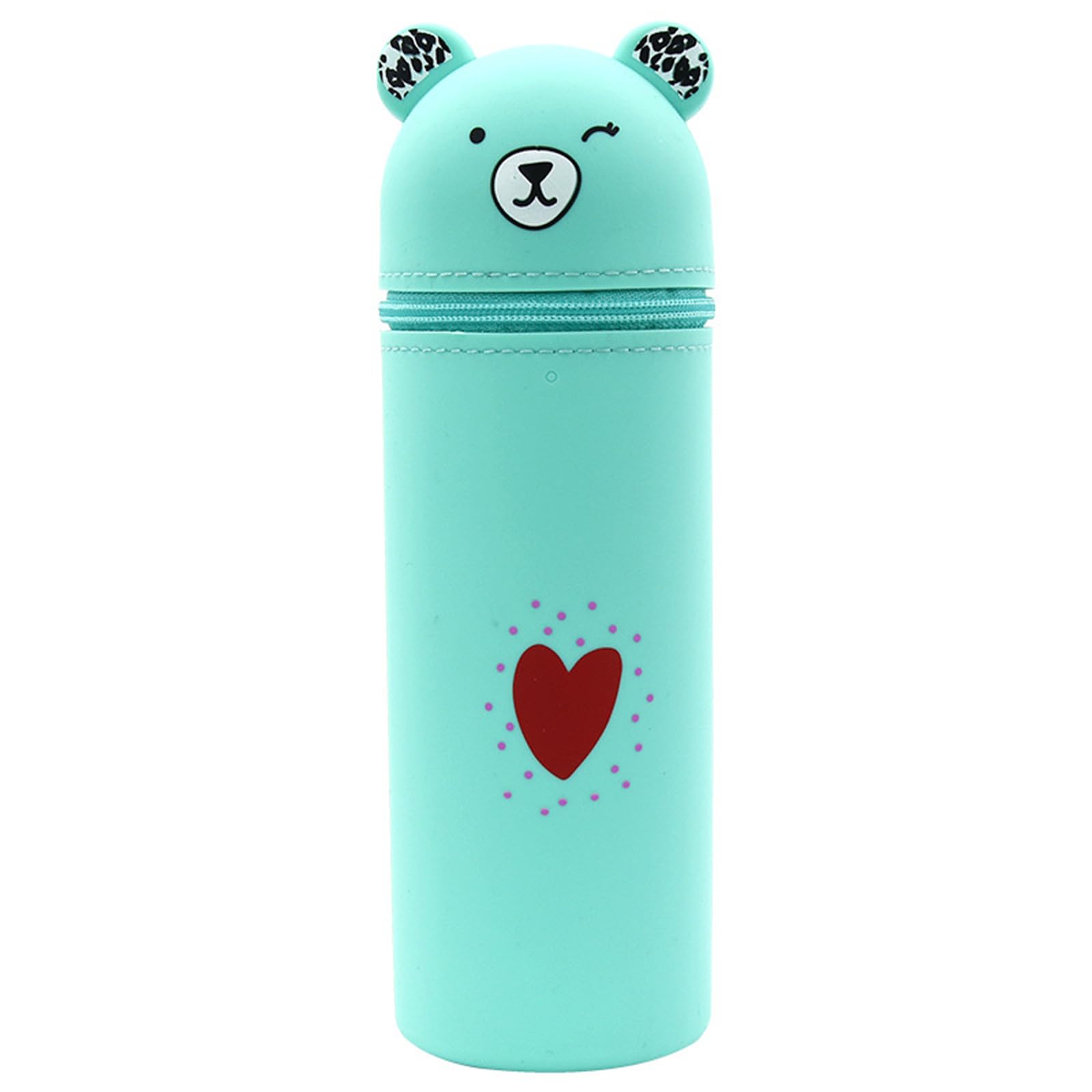 Maxtonser Cartoon Pen Case Silicone Pen Pouches Big Capacity Stationeries Bag Standing up Pen Case Zippered Pen Bag for